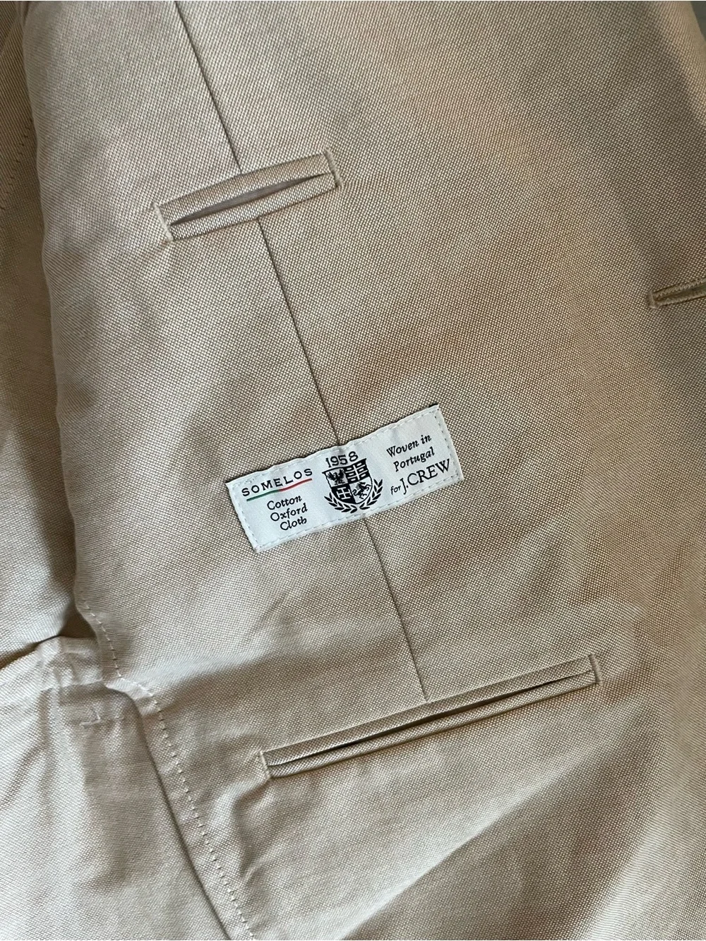 J. CREW Ludlow Slim-fit suit jacket in Portuguese cotton oxford Khaki 38 S CQ514